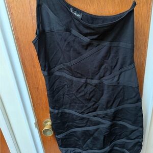 Bebe Black One Shoulder mini Dress